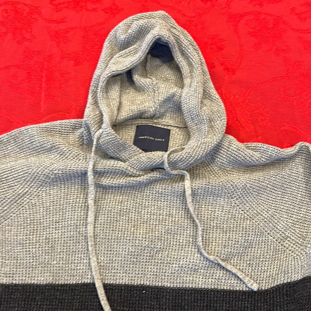 American Eagle Pullover Hooded Drawstring Sweater… - image 3